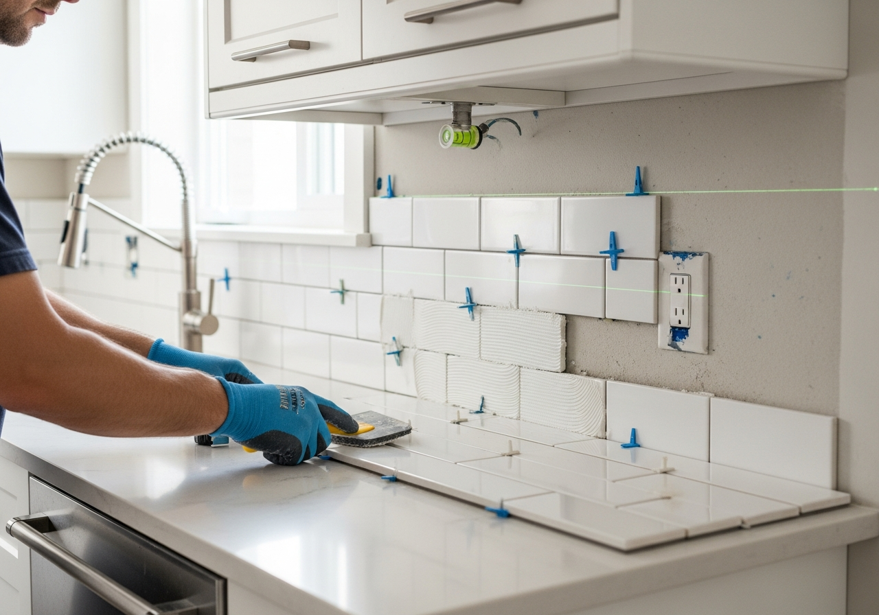 Professional backsplash installation